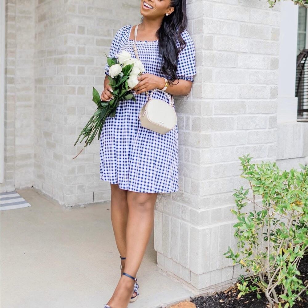 Draper James Blue and White Gingham Dress